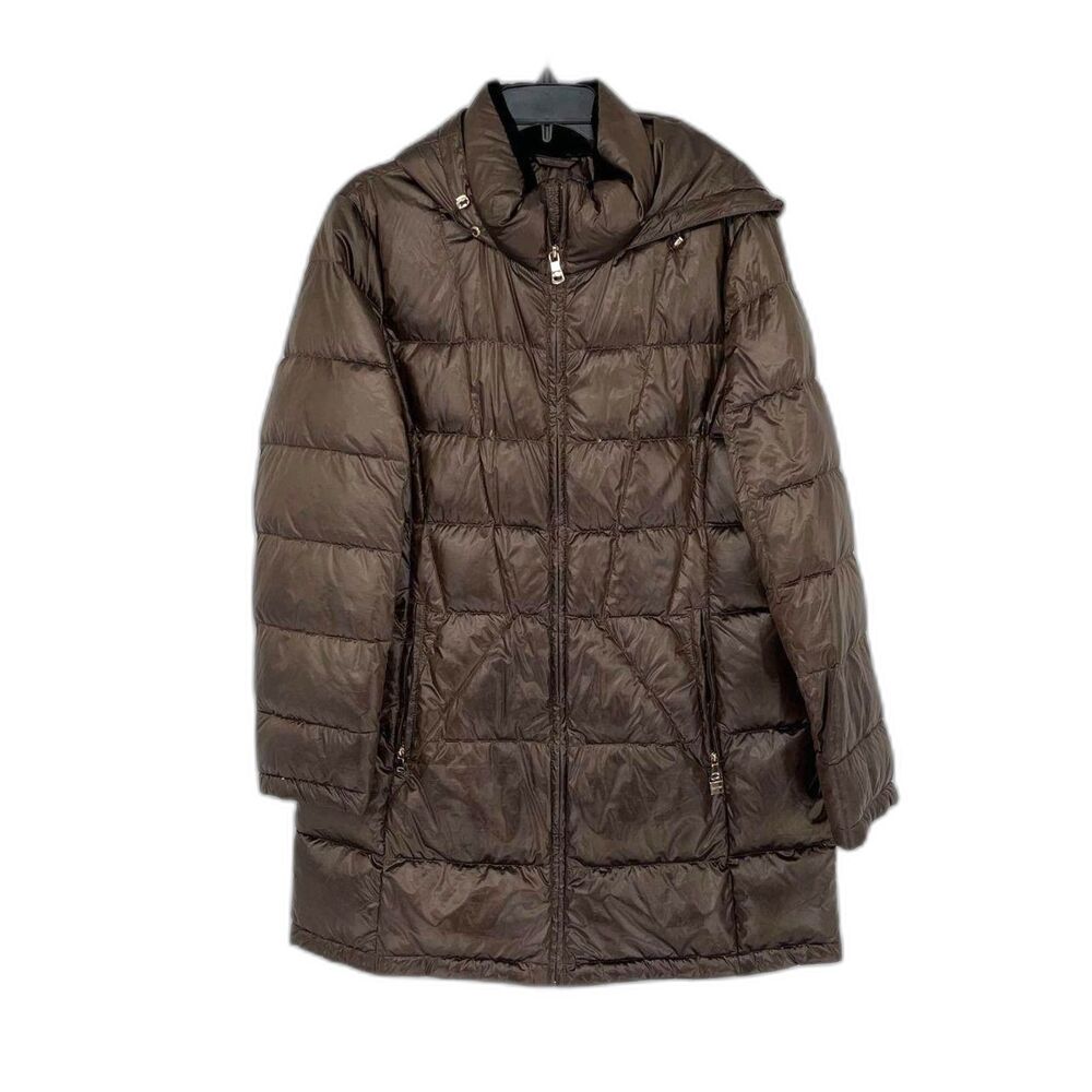 Calvin Klein Metallic Brown Puffer Coat - Size XL